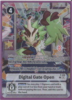 Digimon Card Game - Digital Gate Open - P-206 - Bandai Card Fest Promo - NM - Image 1