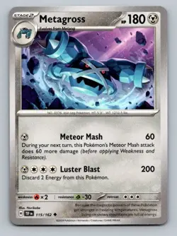 2024 Pokemon Card SV05: Temporal Forces Metagross 115/162 - Image 1