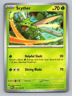 2023 Pokemon Card SV: Scarlet & Violet 151 Scyther 123/165 - Image 1