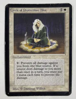Circle Of Protection: Blue Alpha MP Moderate Play MTG Magic The Gathering - Image 1