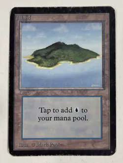 Island (Blue) Alpha HP Heavy Play MTG Magic The Gathering B - Image 1