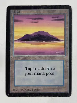 Island (Purple) Alpha HP Heavy Play MTG Magic The Gathering E - Image 1