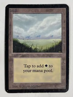 Plains No Trees Alpha HP Heavy Play MTG Magic The Gathering - Image 1