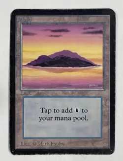 Island (Purple) Alpha HP Heavy Play MTG Magic The Gathering B - Image 1