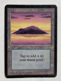 Island (Purple) Alpha HP Heavy Play MTG Magic The Gathering F - Image 1