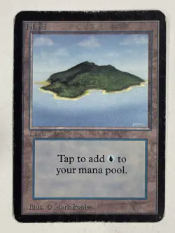 Island (Blue) Alpha HP Heavy Play MTG Magic The Gathering J - Image 1
