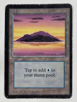 Island (Purple) Alpha HP Heavy Play MTG Magic The Gathering A - Image 1