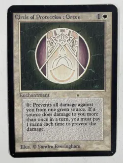 Circle Of Protection: Green Alpha MP Moderate Play MTG Magic The Gathering A - Image 1