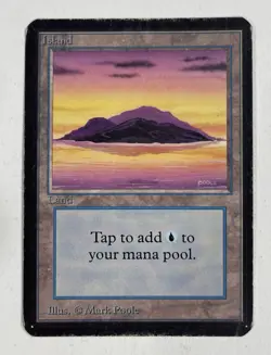 Island (Purple) Alpha HP Heavy Play MTG Magic The Gathering D - Image 1