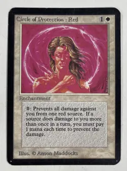 Circle Of Protection: Red Alpha MP Moderate Play MTG Magic The Gathering A - Image 1