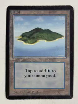 Island (Blue) Alpha HP Heavy Play MTG Magic The Gathering G - Image 1