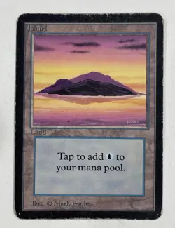 Island (Purple) Alpha HP Heavy Play MTG Magic The Gathering C - Image 1