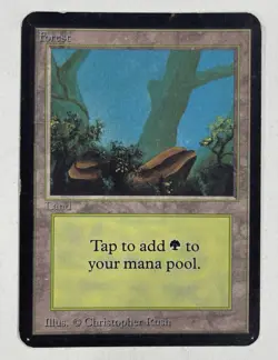Forest (A) Alpha HP Heavy Play MTG Magic The Gathering - Image 1