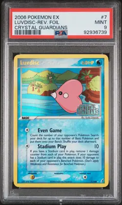 2006 POKEMON EX CRYSTAL GUARDIANS #7 LUVDISC-REVERSE FOIL PSA 9 - Image 1