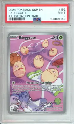 2024 POKEMON SSP EN-SURGING SPARKS ILLUSTRATION RARE #192 EXEGGCUTE PSA 9 - Image 1