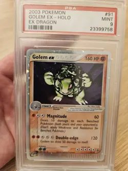 Pokemon 2003 EX Dragon Golem Ex #91 Holo PSA 9 Mint Ultra Rare - Image 1