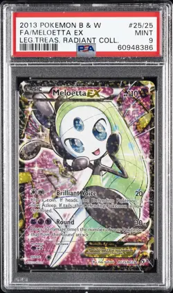 2013 POKEMON B&W LEGEND TREASURES RADIANT COLL #RC25 FULL ART/MELOETTA EX PSA 9 - Image 1