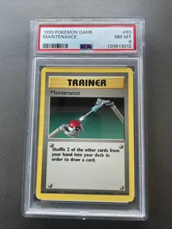 PSA 8 Maintenance #83 Uncommon Base Set Pokemon 1999 Mint - Image 1