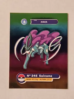 Suicune No. 245 Pokemon Kanto & Johto Full House Sticker Rainbow Holo - Image 2