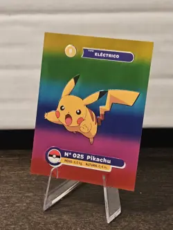 Pikachu No. 025 Pokemon Kanto & Johto Full House Sticker Rainbow Holo - Image 1