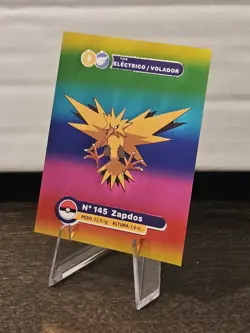 Zapdos No. 145 Pokemon Kanto & Johto Full House Sticker Rainbow Holo - Image 1