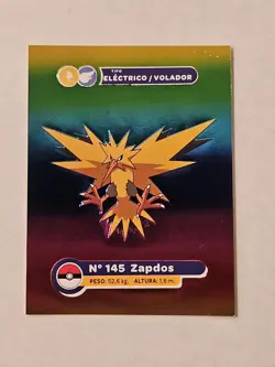 Zapdos No. 145 Pokemon Kanto & Johto Full House Sticker Rainbow Holo - Image 2