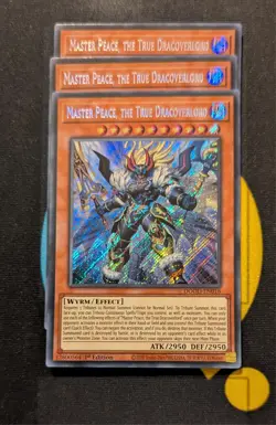 DOOD-EN018 Master Peace, the True Dracoverlord x3 Secret Rare YuGiOh Playset - Image 1
