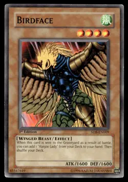 Birdface Structure Deck: Lord of the Storm SD8-EN009 MP YuGiOh TCG | Buy 10 Get - Image 1