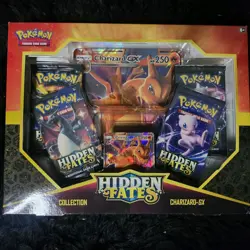 Pokemon Hidden Fates Charizard GX Collection Box 4 Booster Pack Promo Jumbo Card - Image 1