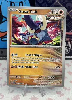 Great Tusk 097/162 Temporal Forces Regular Uncommon Pokemon Card - Image 1