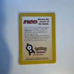 Pokemon Neo Discover the Secrets of the Unown Promo Card RARE Vintage Near Mint - Image 1
