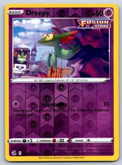 Dreepy - Reverse Holo - Fusion Strike 128/264 Teeziro Pokemon Card NM - Image 1