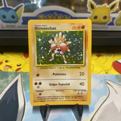 Pokemon TCG Hitmonchan Base Set Unlimited Holo Rare Card 7/102 Spanish - Image 1