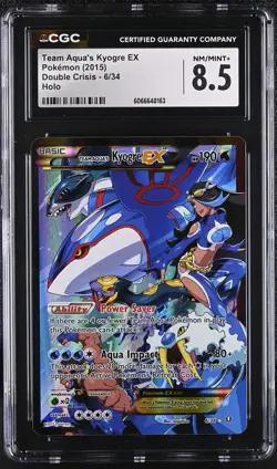 CGC 8.5 Team Aqua's Kyogre EX 2015 Double Crisis 6/34 Holo Pokemon Card - Image 1