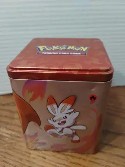 2022 Pokemon TCG: Fire Stacking Tin -used Full Of CardsU - Image 2