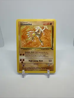 Pokemon HITMONLEE Card 22/62 Rare FOSSIL LP Light Play English Regular Unlimited - Image 1