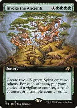 NEO Extended Art INVOKE THE ANCIENTS 1x Magic Kamigawa Neon Dynasty MTG NM - Image 1