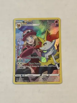 Pokemon TCG Braixen TG01/TG30 Silver Tempest Trainer Gallery Full Art Holo NM - Image 3