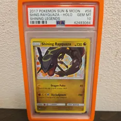 2017 Pokemon S&M Shining Legends #56 Shining Rayquaza Holo PSA 10 Gem Mint - Image 1