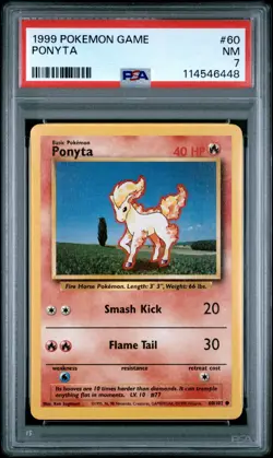1999 POKEMON GAME #60 PONYTA PSA NM 7 - Image 1