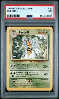 1999 POKEMON GAME #17 BEEDRILL PSA NM 7 - Image 1