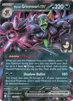 Marnie's Grimmsnarl ex 136/182 Double Rare Holo SV10: Destined Rivals NM Pokemon - Image 1