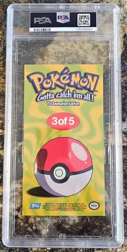 1999 Pokemon Topps TV Anim Se 1 BULBASAUR 3 Oversized Tin Topper PSA 9 MINT - Image 2
