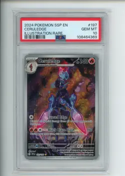 2024 Pokemon Surging Sparks Ceruledge 197/191 Illustration Rare PSA 10 GEM - Image 1