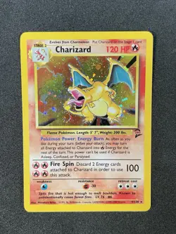 Charizard 4/130 Base Set 2 *LP+* Swirl Rare Holo 2000 Pokemon Vintage WOTC - Image 1