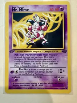 Pokemon TCG Mr. Mime Jungle Card 22/64 1st Edition Rare - Image 1