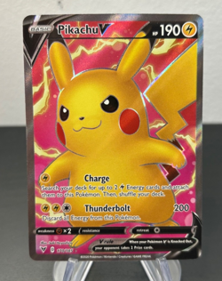 2020 Pokemon Pikachu V Full Art Vivid Voltage 170/185 Card NM - Image 1
