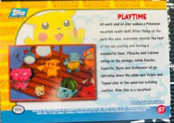 1998 POKEMON PIKACHUS VACATION CARD #57 - PLAYTIME - Image 4