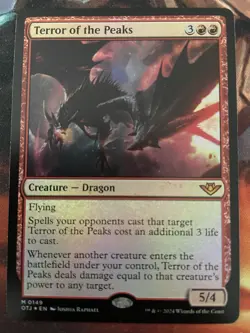 MTG Terror Of The Peaks Foil Mythic OTJ EDH Dragon Commander - Image 1