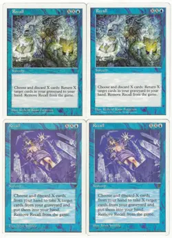 MTG Recall x4 5th Fifth Edition Chronicles Rare Uncommon LP/MP Playset - Image 1